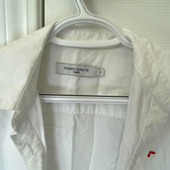 Maison Kitsuné , White Fox Patch Classic Shirt - size 34 (used 2 times only) - Picture 3 of 5